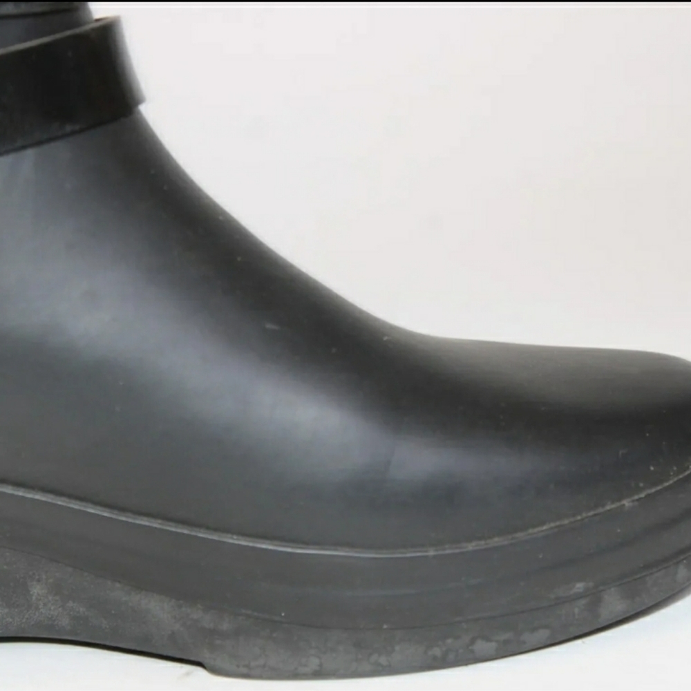 Hunter Andora Womens 5 Tall Black Rubber Wedge Waterproof Rain Boots - Picture 8 of 16